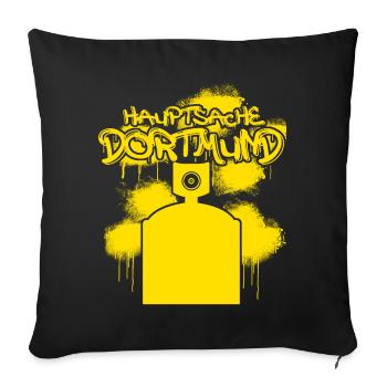 Dortmunder Hauptsache Dortmund - Sofakissenbezug 45 x 45 cm - Schwarz - Vorne