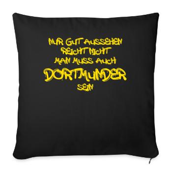 Dortmunder Spruch Dortmund - Sofakissenbezug 45 x 45 cm - Schwarz - Vorne