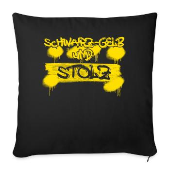 Dortmund - Sofakissenbezug 45 x 45 cm - Schwarz - Vorne