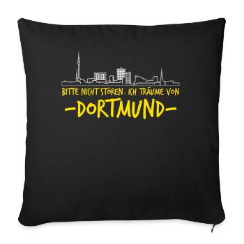 Dortmunder Witz Dortmund - Sofakissenbezug 45 x 45 cm - Schwarz - Vorne