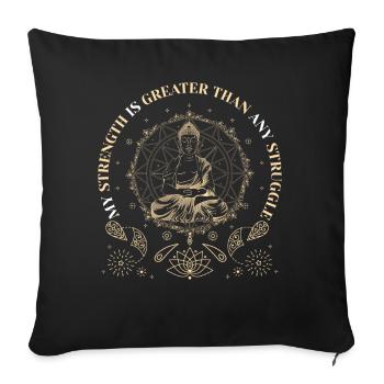 Buddha Meditation Zen Yoga Meditation Buddhism - Sofakissenbezug 45 x 45 cm - Schwarz - Vorne