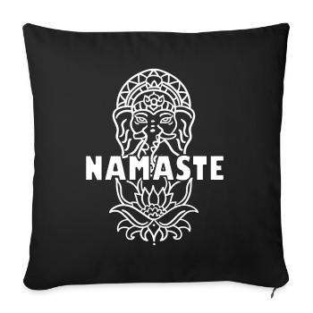 Namaste Mandala Elephant Chakra Zen Meditation Hin - Sofakissenbezug 45 x 45 cm - Schwarz - Vorne