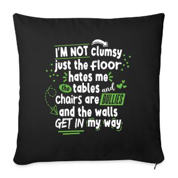 Maladroit - Housse de coussin décorative 45 x 45 cm - noir - Devant