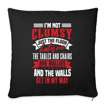 Des gens maladroits drôles - Housse de coussin décorative 45 x 45 cm - noir - Devant