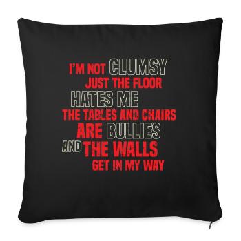 Blague maladroite - Housse de coussin décorative 45 x 45 cm - noir - Devant