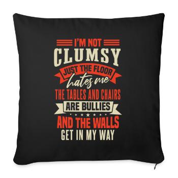 Les gens maladroits Sarcasme Humour - Housse de coussin décorative 45 x 45 cm - noir - Devant