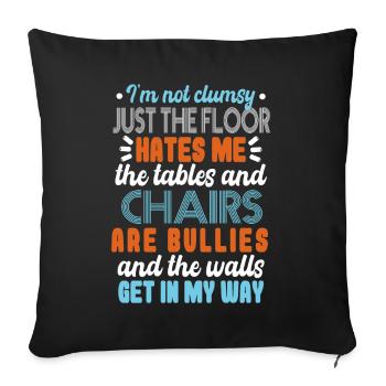 Retro Clumsy Joke Humor - Sofa pillowcase 17,3'' x 17,3'' (45 x 45 cm) - black - Front