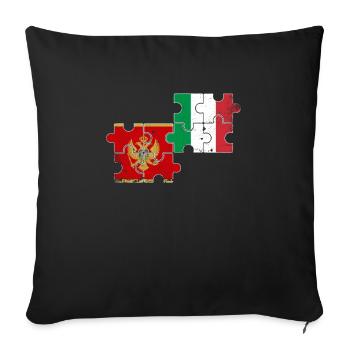 Montenegro Italy Vintage Flag Montenegrins - Sofa pillowcase 17,3'' x 17,3'' (45 x 45 cm) - black - Front