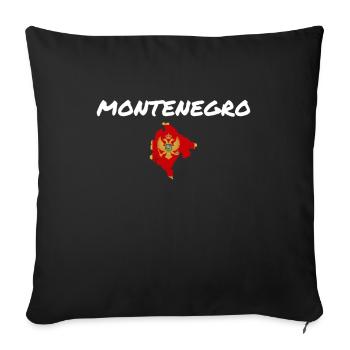 Montenegro Map Flag Montenegrins - Sofa pillowcase 17,3'' x 17,3'' (45 x 45 cm) - black - Front