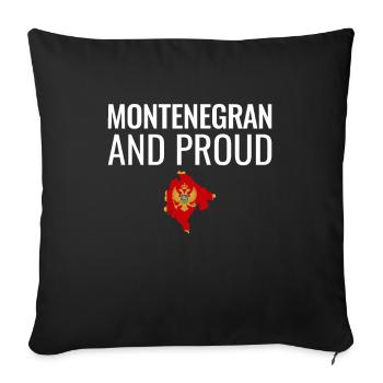 Montenegran And Proud Map Flag Montenegrins - Sofa pillowcase 17,3'' x 17,3'' (45 x 45 cm) - black - Front