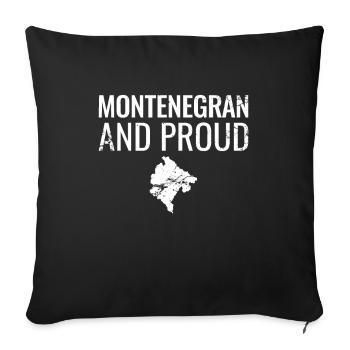 Montenegran And Proud Vintage Map Montenegro - Sofa pillowcase 17,3'' x 17,3'' (45 x 45 cm) - black - Front