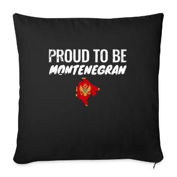 Proud To Be Montenegran Vintage Map Flag - Sofa pillowcase 17,3'' x 17,3'' (45 x 45 cm) - black - Front
