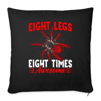 Huit fois Ingenious Tarantula Owner Pet Spider - Housse de coussin décorative 45 x 45 cm - noir - Devant
