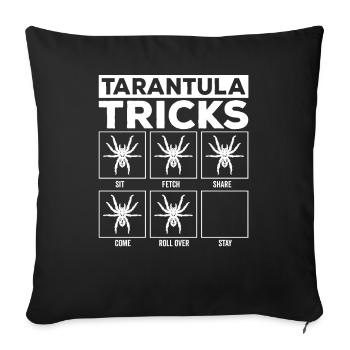 Tarantula tricks pet spider owners, - Sofa pillowcase 17,3'' x 17,3'' (45 x 45 cm) - black - Front