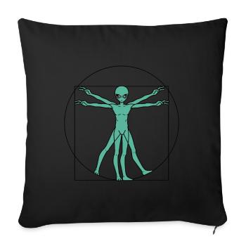 Creation of Aliens UFO Contact Alien - Sofakissenbezug 45 x 45 cm - Schwarz - Vorne