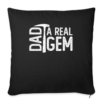 Dad - Ein echter Edelstein - Rockhounding Dad Rock - Sofakissenbezug 45 x 45 cm - Schwarz - Vorne