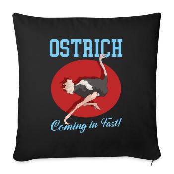 Ostrich Bird Ostriches Ostrich Lover Gift - Sofa pillowcase 17,3'' x 17,3'' (45 x 45 cm) - black - Front