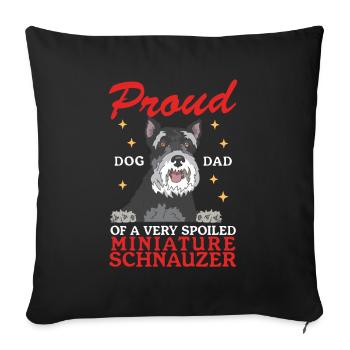 Schnauzer miniature Papa Schnauzer Chiens Cadeau - Housse de coussin décorative 45 x 45 cm - noir - Devant