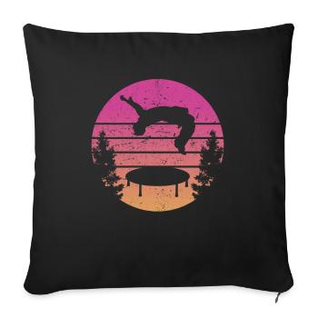 Trampoline Retro Backflip - Sofa pillowcase 17,3'' x 17,3'' (45 x 45 cm) - black - Front