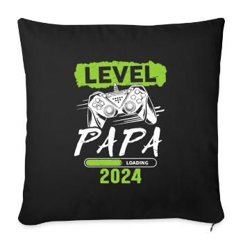 Papa Level Loading 2024 - Sofa pillowcase 17,3'' x 17,3'' (45 x 45 cm) - black - Front