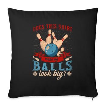 Je préfère être Bowling rétro pour homme et femme - Housse de coussin décorative 45 x 45 cm - noir - Devant