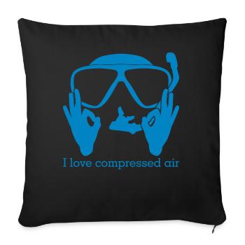 Plongée sous-marine Plongeur - Housse de coussin décorative 45 x 45 cm - noir - Devant