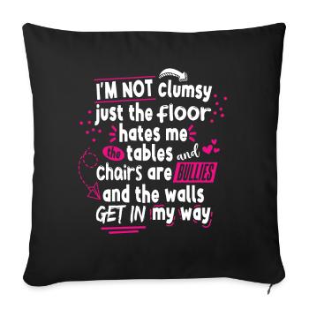 Femmes ironiques Dire drôle - Housse de coussin décorative 45 x 45 cm - noir - Devant