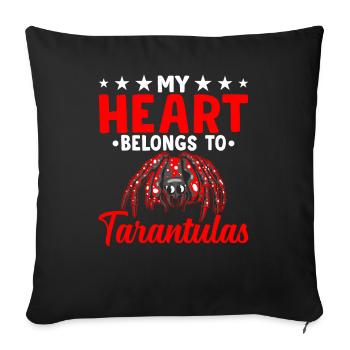 The heart belongs to the tarantula owner - Sofa pillowcase 17,3'' x 17,3'' (45 x 45 cm) - black - Front