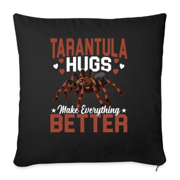 Tarantula hugs pet spider owners - Sofa pillowcase 17,3'' x 17,3'' (45 x 45 cm) - black - Front