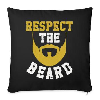 Beard Lover Bearded Man Respect - Sofa pillowcase 17,3'' x 17,3'' (45 x 45 cm) - black - Front