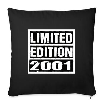 Limited Edition 2001 Geburtstag 2001 Vintage Retro - Sofakissenbezug 45 x 45 cm - Schwarz - Vorne