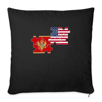 Montenegro USA flag American Montenegrins - Sofa pillowcase 17,3'' x 17,3'' (45 x 45 cm) - black - Front