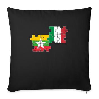 Myanmar Italy Vintage Flag Myanmare - Sofa pillowcase 17,3'' x 17,3'' (45 x 45 cm) - black - Front