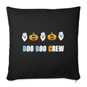 Boo Boo Crew Nurse Shirts Halloween Nurse Shirts - Sofa pillowcase 17,3'' x 17,3'' (45 x 45 cm) - black - Front