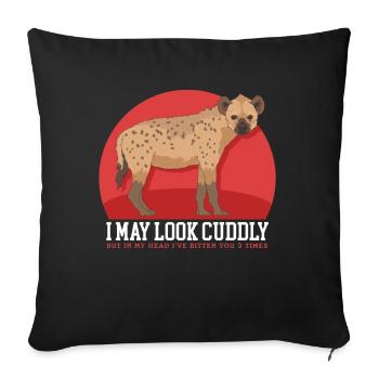 Hyène tachetée Hyène Hyène Cadeau - Housse de coussin décorative 45 x 45 cm - noir - Devant