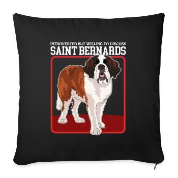 Bernhardiner Hunde | St. Bernhardshund Geschenk - Sofakissenbezug 45 x 45 cm - Schwarz - Vorne