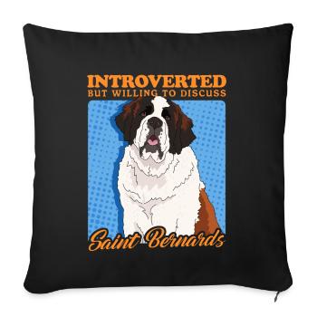 Bernhardiner Hunde St. Bernhardshund Geschenk - Sofakissenbezug 45 x 45 cm - Schwarz - Vorne