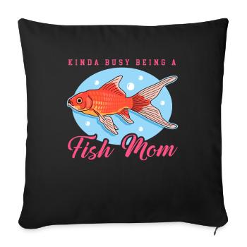 Poisson d’aquarium Maman Aquariophile Aquariophile Cadeau Aquaristique - Housse de coussin décorative 45 x 45 cm - noir - Devant
