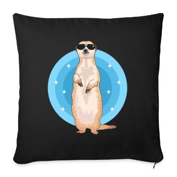 Meerkat Cool | Funny meerkat gift - Sofa pillowcase 17,3'' x 17,3'' (45 x 45 cm) - black - Front