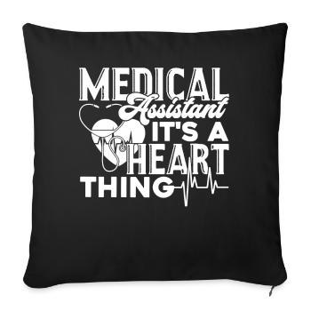 Medical Assistant It's A Heart Thing - Sofa pillowcase 17,3'' x 17,3'' (45 x 45 cm) - black - Front