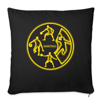 Joueur de basket-ball Basket-ball - Housse de coussin décorative 45 x 45 cm - noir - Devant