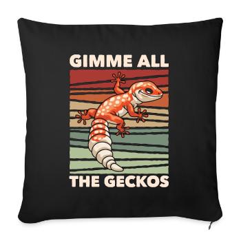 Leopard Gecko Gimme All The Geckos Reptile Owner - Sofa pillowcase 17,3'' x 17,3'' (45 x 45 cm) - black - Front