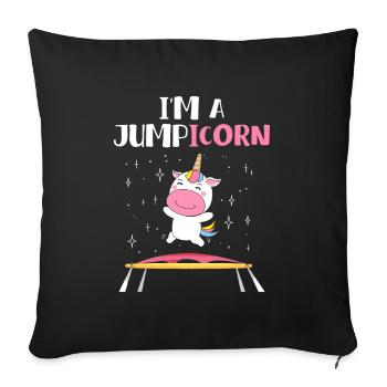Jumpicorn Unicorn Trampolines - Housse de coussin décorative 45 x 45 cm - noir - Devant