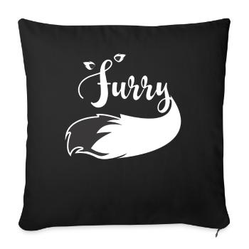 Furry Fox Tail Furries Fursuit Fursona Cosplay - Sofakissenbezug 45 x 45 cm - Schwarz - Vorne