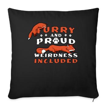 Fursona Fox Funny Furry Fandom Furries Fursuit - Sofakissenbezug 45 x 45 cm - Schwarz - Vorne