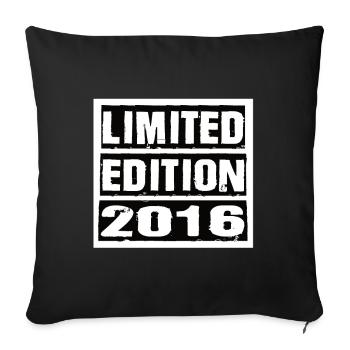 Limited Edition 2016 Birthday 2016 Vintage Retro - Sofa pillowcase 17,3'' x 17,3'' (45 x 45 cm) - black - Front