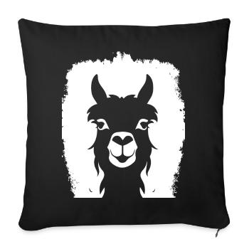 Funny Llama Silhouette Cheeky Fun Llamas - Sofa pillowcase 17,3'' x 17,3'' (45 x 45 cm) - black - Front