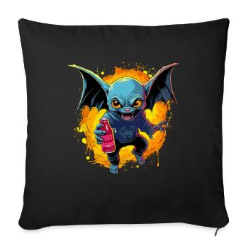 Diabetic Halloween Bat Celebrate Spooky And Sugar - Sofa pillowcase 17,3'' x 17,3'' (45 x 45 cm) - black - Front