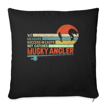 Nous mesurons le succès dans les lancers et non dans les captures - Mussky - Housse de coussin décorative 45 x 45 cm - noir - Devant