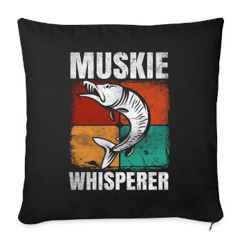 Muskie Whisperer Musky Fishing - Sofa pillowcase 17,3'' x 17,3'' (45 x 45 cm) - black - Front